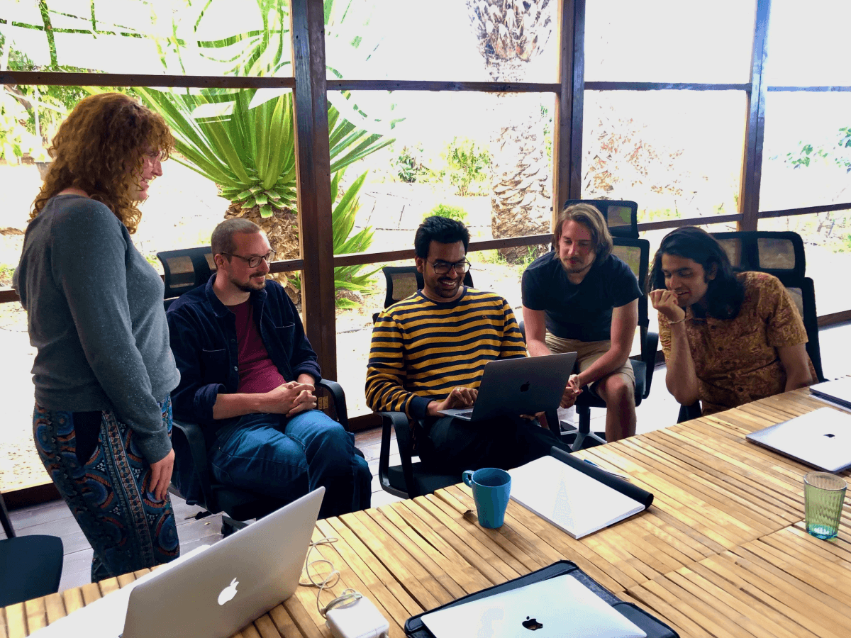 The Toolpad team working together on a heads-down moment in Tenerife.