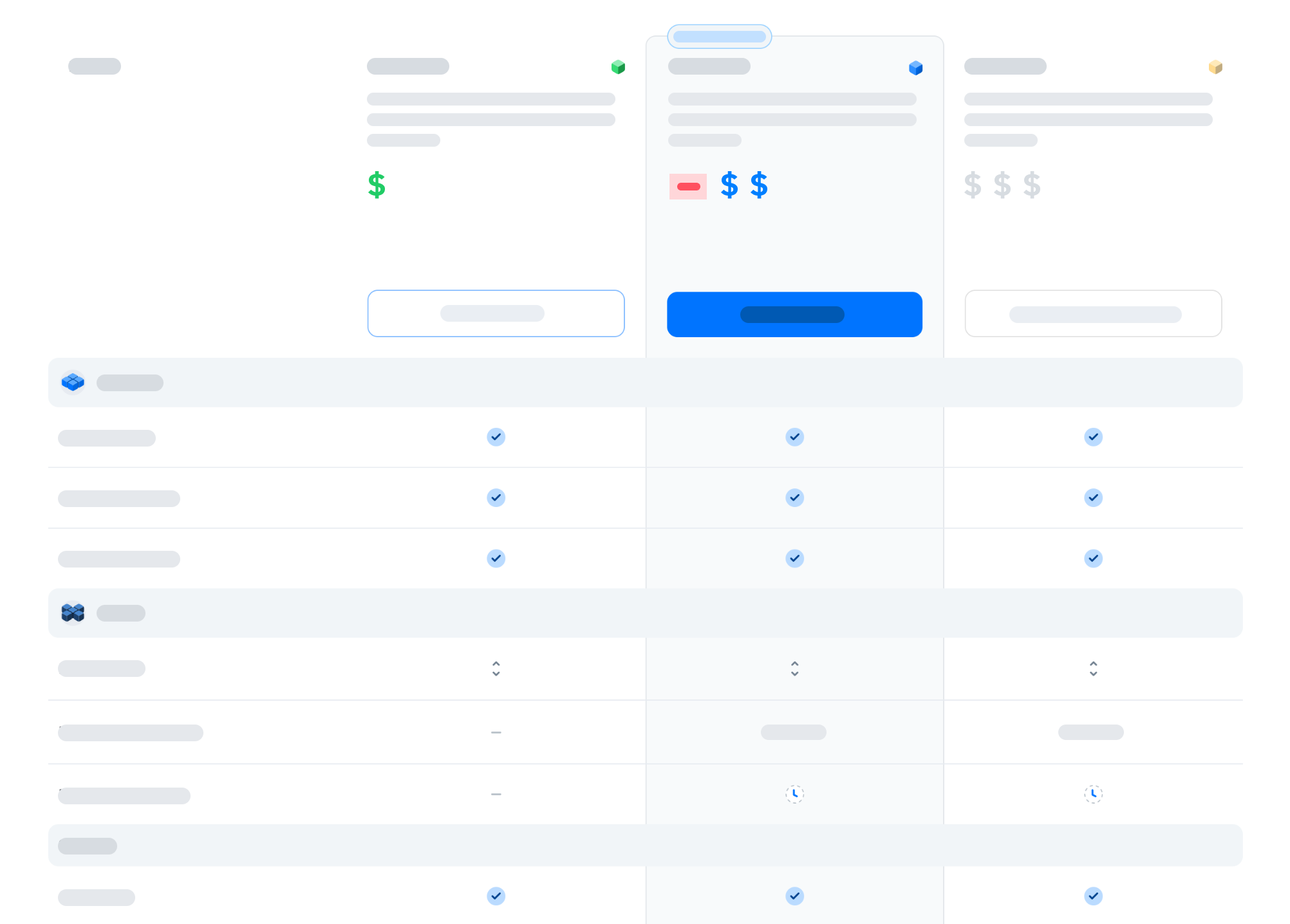 Illustration of MUI's pricing page.